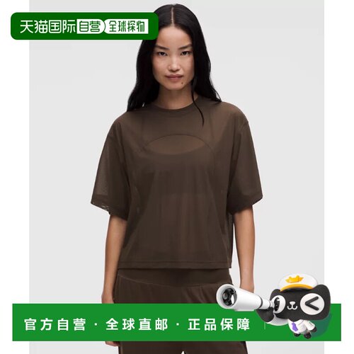 lululemon弹力网眼宽松T恤上衣女装