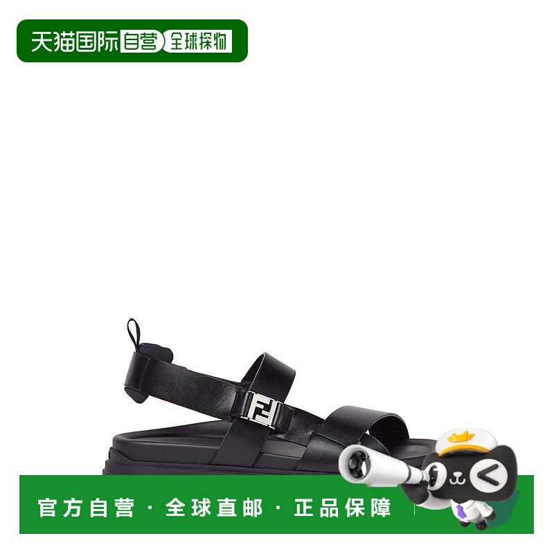 1h可退 FENDI 男士凉鞋 7X1771SN1F0ABB SS2025 黑色 FF 凉鞋