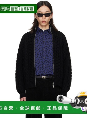 1h可退 潮奢 vowels 男士 黑色 Cable Knit Zip Up 毛衣 KW04999