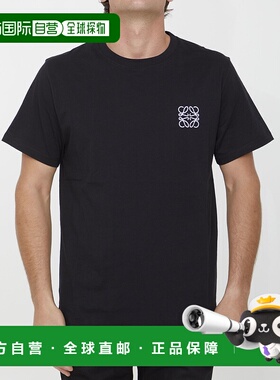 LOEWE 男士T恤 H526Y22X751100 AW2025 黑色 花字印花短袖T恤男装