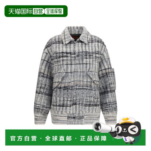 MISSONI 米索尼 女士 宽松款格纹羊毛混纺短夹克 DS26WC06BC006I