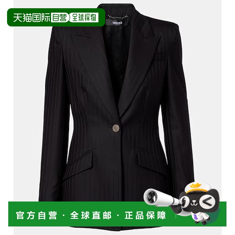 1h可退 潮奢 Versace 范思哲 女士 细条纹初剪羊毛西装外套