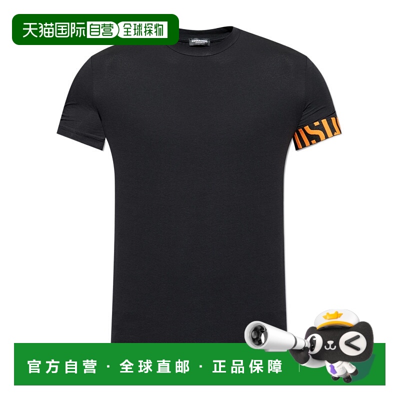 1h可退 DSQUARED2 男士T恤 D9M3S5980015 AW2025 黑色 圆领T恤