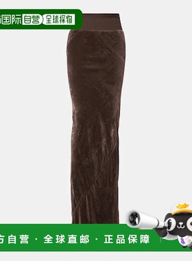 1h可退 潮奢 rick owens 瑞克 欧文斯 女士 Coda 天鹅绒长款半身