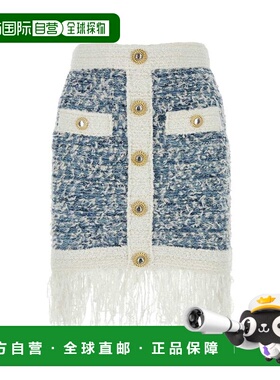 BALMAIN 女士半身裙 CF1LB293KF88SLJ AW2024 浅蓝色