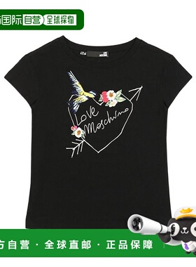 1h可退 MOSCHINO 女士衬衫 W4F3035E1698C74 SS2023 黑色 圆领徽T