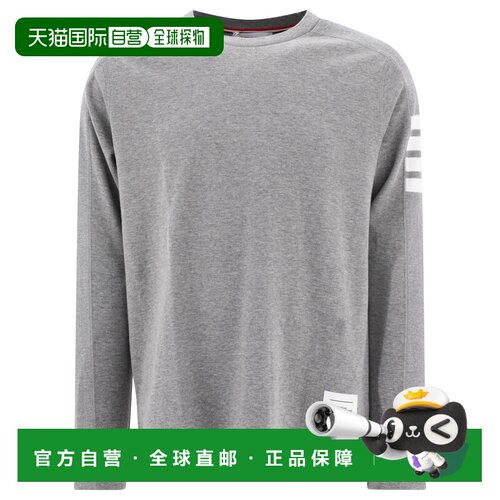 THOM BROWNE 男士T恤 MJS245A07323055 CO 灰色 4-Bar stripe cot