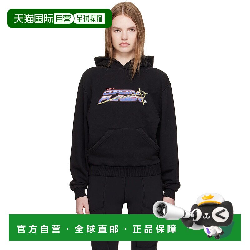 1h可退 潮奢 Coperni 女士 黑色 Slogan 连帽衫 COPJS15PF5018