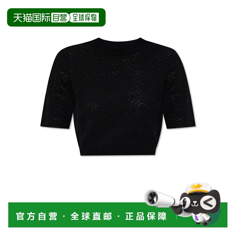 1h可退 GIVENCHY 女士针织毛衣 BW90TT4ZPN001 SS2025 黑色 Crop