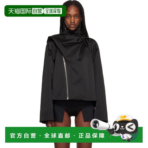 rick owens 瑞克 欧文斯 女士 黑色 Temple Cropped Scarf 飞行员