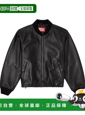 DIESEL 女士西服 A168010PFAH9XX SS2025 黑色 长袖皮夹克