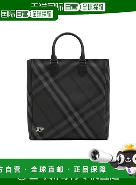 BURBERRY 男士斜挎包 80973551 AW2024 黑色 Grid 托特包手提包