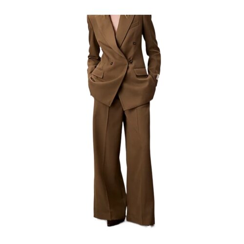 CALVIN KLEIN 女士休闲裤 阔腿裤 AW2025 LV044D407GVFB棕色
