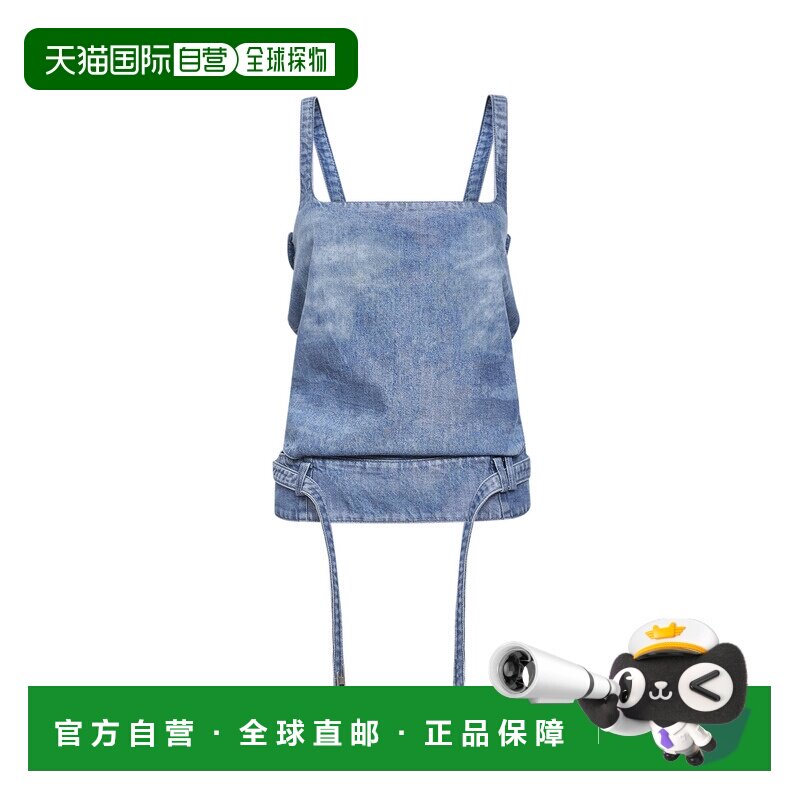 DIESEL 女士背心吊带 A2378709P2301 SS2026 浅蓝色 方领牛仔背心图片