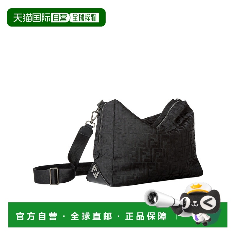 1h可退 FENDI 男士斜挎包 7VA667AVC6F0SAJ AW2025 黑色 Fendi Lu