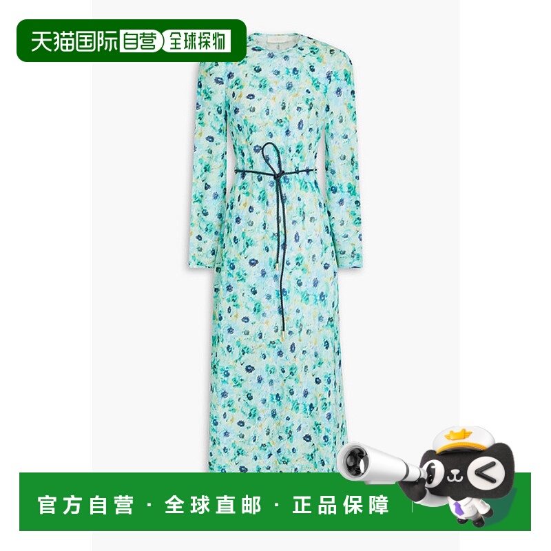 1h可退 潮奢 ZIMMERMANN 女士 印花亚麻长款连衣裙 8500DSS246AQU