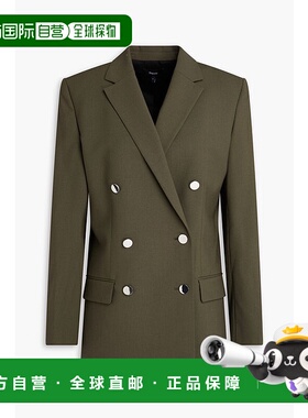 1h可退 潮奢 THEORY 希尔瑞 女士 双排扣羊毛混纺西装外套 O06011