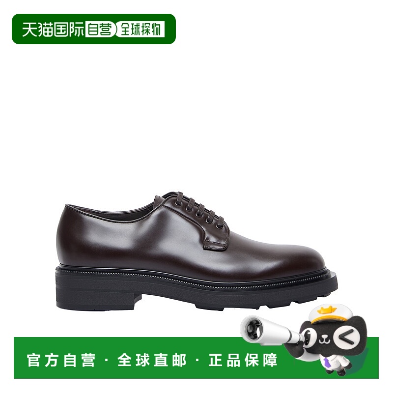 1h可退 PRADA 男士商务正装鞋 2EE404ZJYF0192 AW2024 黑色 系带