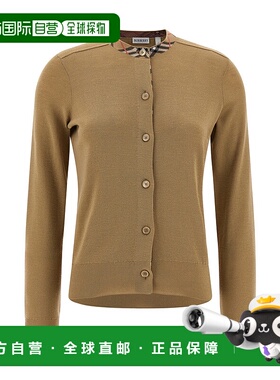 1h可退 潮奢 Burberry 巴宝莉 女士 格纹拼块针织开衫 8112164FLA