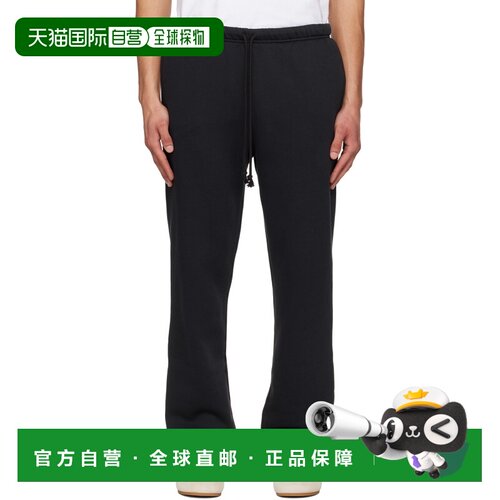 SKIMS 男士 黑色 Fleece Lounge Classic Straight-Leg 长裤 JOJO