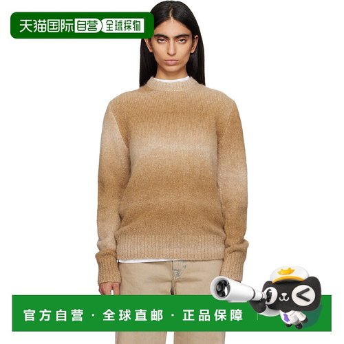 1h可退 潮奢 Études 女士 黄褐色圆领毛衣 H24MMKNI60464