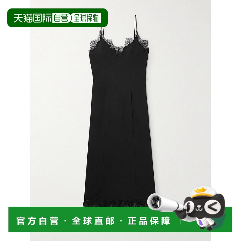 1h可退 潮奢 Staud 女士 Nadia 蕾丝边缎面中长连衣裙 R25P2335TS