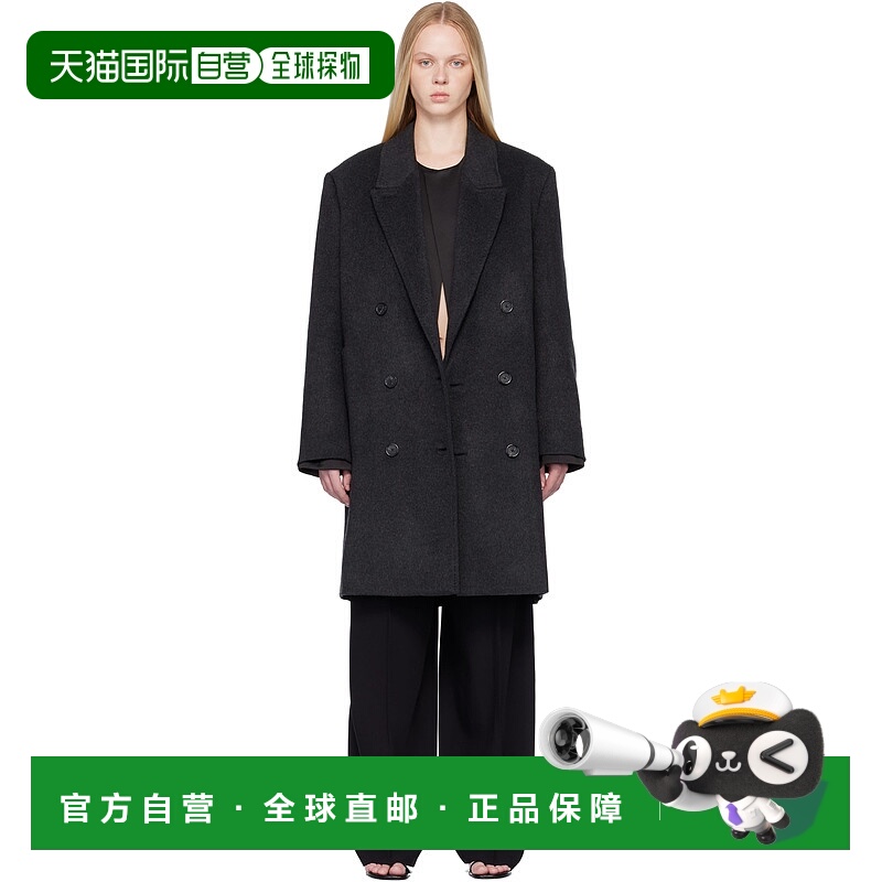 1h可退 潮奢 toteme 女士 灰色 Double-Breasted Cashmere 大衣 2