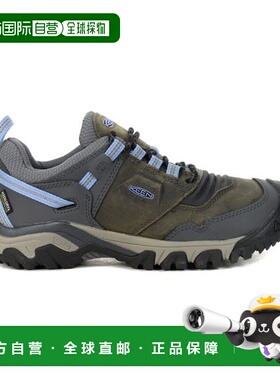 Keen 女款 Ridge Flex 钢灰/绣球花防水徒步鞋 1024923