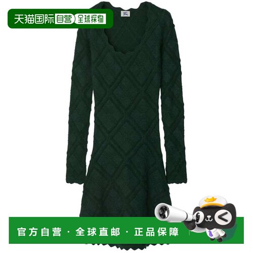BURBERRY 女士连衣裙 8084712B7325 AW2023 绿色 Aran knit dress