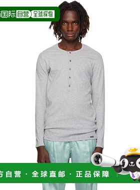 1h可退 潮奢 Tom Ford 汤姆 福特 男士 灰色棉质亨利衫 T4M151040