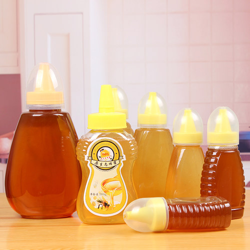 蝴蝶挤压按式食品级pet蜂蜜瓶