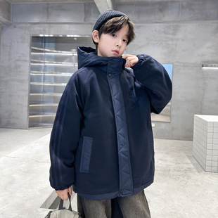 男童夹棉外套秋冬款2025新款儿童冬季二棉衣大童冬装加厚上衣