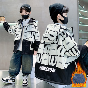 男童棉服外套冬装2024新款中大儿童男孩冬季加厚加绒夹棉袄洋气潮