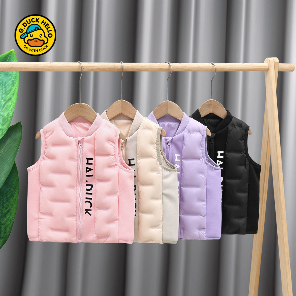 小黄鸭儿童轻薄款羽绒服马甲背心内外穿男女童秋冬季保暖内胆坎肩
