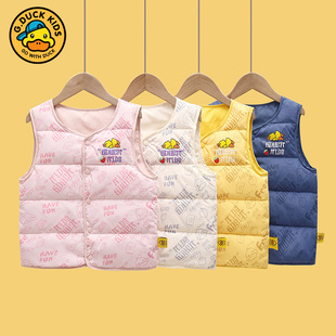 休闲外套百搭小黄鸭儿童羽绒服马甲男童女童背心轻薄坎肩潮中小童