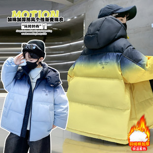 男童加厚外套连帽棉服秋冬天2025新品羽绒棉衣中大童男孩宝暖棉袄