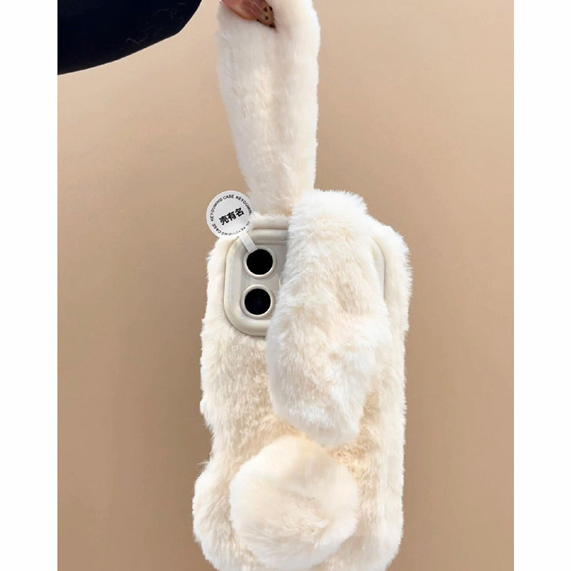 欧略 毛茸茸可爱长耳朵兔子适用苹果17promax手机壳15新款iPhone16超好看14卡通13防摔保护套12/11网红女款,3C数码配件,手机保护套/壳,淘宝优惠券,粉丝福利购,淘宝优惠卷