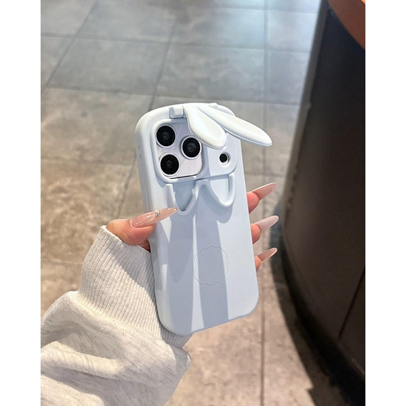 欧略 少女心可爱立体兔耳朵适用苹果18promax手机壳15新款iPhone16超好看14小众13防摔保护套17pro卡通男女款