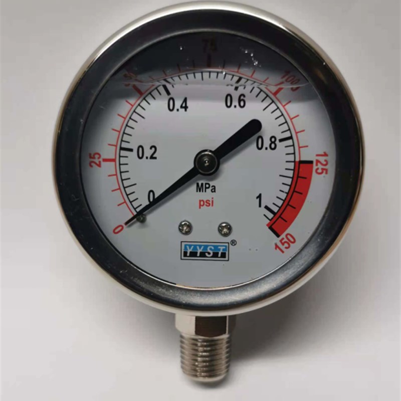 压力表  耐震压力表 水处理 纯净水用压力表 YN60   0-1MPA 0-1.6