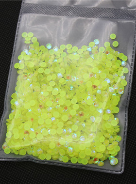 精品荧光幻彩圆形水钻平底玻璃钻美甲钻工艺饰品装饰鞋子亮钻4MM