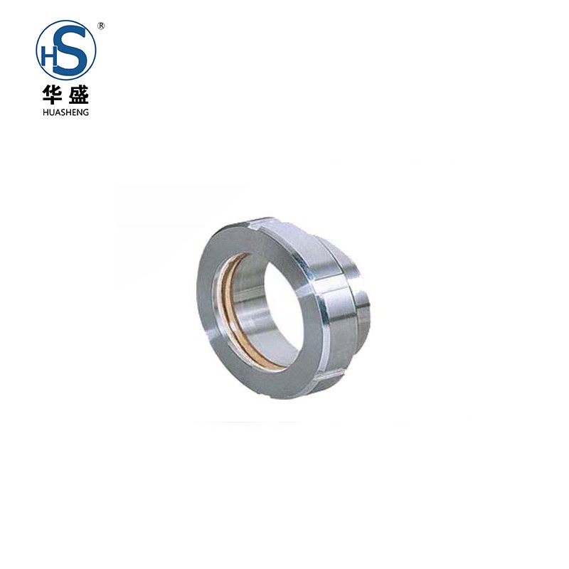 304不锈钢活接视镜玻璃管卫生级圆螺纹焊接活结观察桶法兰316