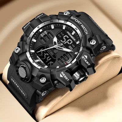 运动电子手表大表盘男高中学生夜光防水石英表时尚潮流高级感新款