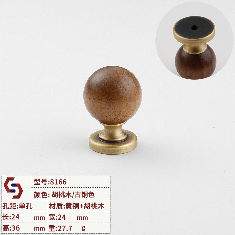 中古风黄铜家具柜子把手复古抽屉拉M手胡桃木衣橱柜门拉手