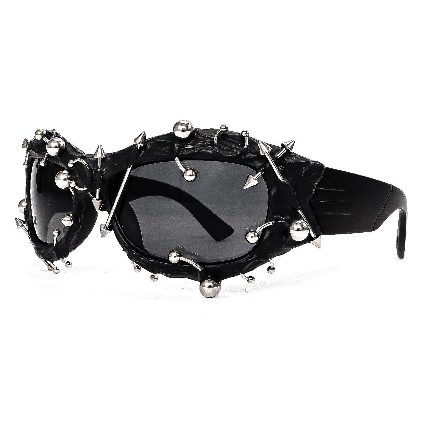 街头朋克铆钉金属设计感彩色太阳墨镜时髦潮流显脸小眼镜朋克眼镜