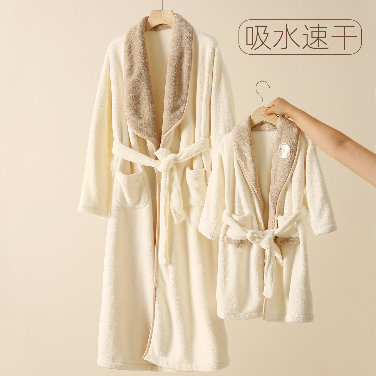 亲子装儿童浴袍加厚保暖宝宝睡袍斗篷男童女童秋冬季浴衣吸水速干,童装/婴儿装/亲子装,浴袍,淘宝优惠券,粉丝福利购,淘宝优惠卷