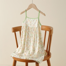 莫代尔女童睡裙夏季薄款儿童少女家居服女孩吊带睡衣宝宝碎花公主