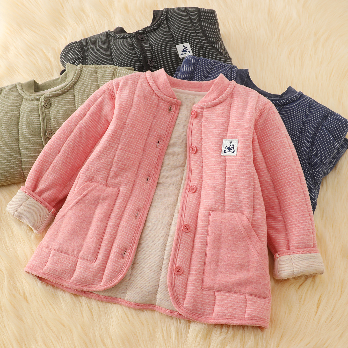 夹棉加厚儿童棉袄外套