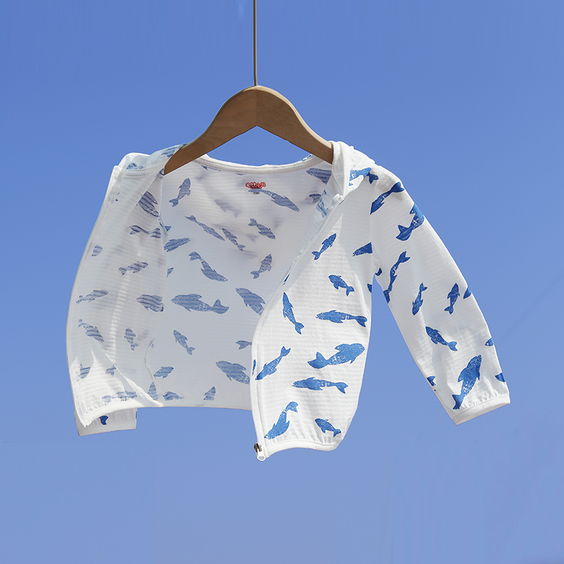 男童夏季薄款透气宝宝连帽防晒服