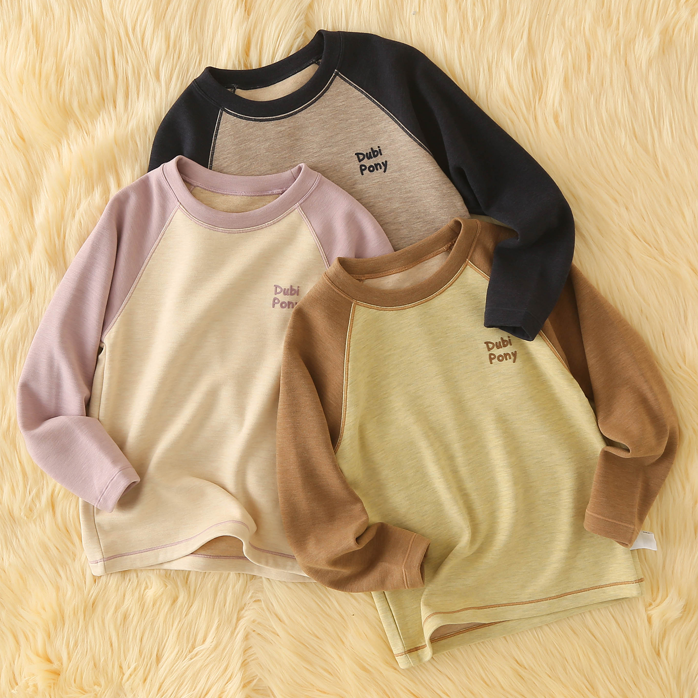 羊绒蚕丝儿童加绒长袖T恤