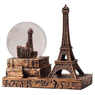 复古巴黎埃菲尔铁塔水晶球创意摆件酒柜装饰品家居客厅桌面小摆设